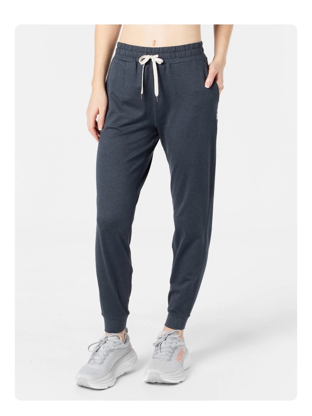 Vuori Navy Drawstring Jogger with Cream Contrast Tie